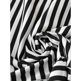 Plus Size Stripe Print Tank Dress - Relaxed Fit, Sleeveless Design for Warm Weather, Perfect for Spring and Summer - Designed for Women with Curves, Confident Fit, Everyday Wear