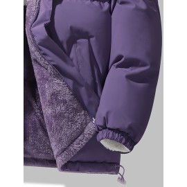 Reversible Chic Plus Size Women's Jacket - Casual Long Sleeve, Zip-Up Outerwear with Pockets for Fall & Winter