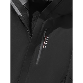 Women's Plus Size Outdoor Sports 3-in-1 Jacket - Hooded Color Block Waterproof Coat For Fall & Winter