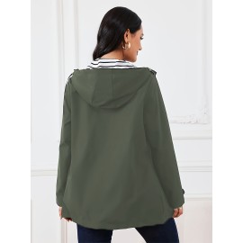 Large Size Women's Windbreaker Jacket, Suitable For Autumn And Winter, Comfortable And Fashionable, Outdoor Sports And Daily Wear