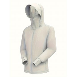 Women's Plus Size Solid Lightweight Hooded Sports Jacket, Spring/Summer, Pockets