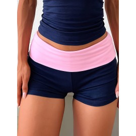 Y2K Style Shorts for Women - Medium Stretch, Hand Washable, Solid Color, All Season Polyester Blend Fabric
